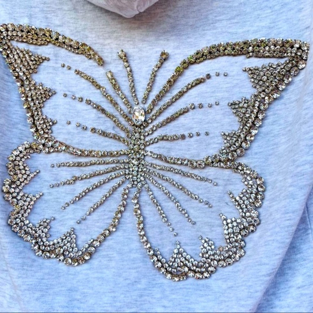 Twisted Heart Swarovski Butterfly Jacket with Giant Crystal Bling Butterfly - Picture 3 of 13
